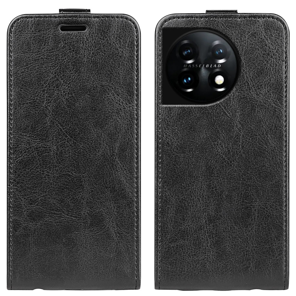 For OnePlus 11 5G Crazy Horse Texture PU Leather Anti-drop Phone Case with Card Slot Dual Magnetic Clasp Vertical Flip Phone Cover For OnePlus 11 5G Crazy Horse Texture PU Leather Anti-drop Phone Case with Card Slot Dual Magnetic Clasp Vertical Flip Phone Cover